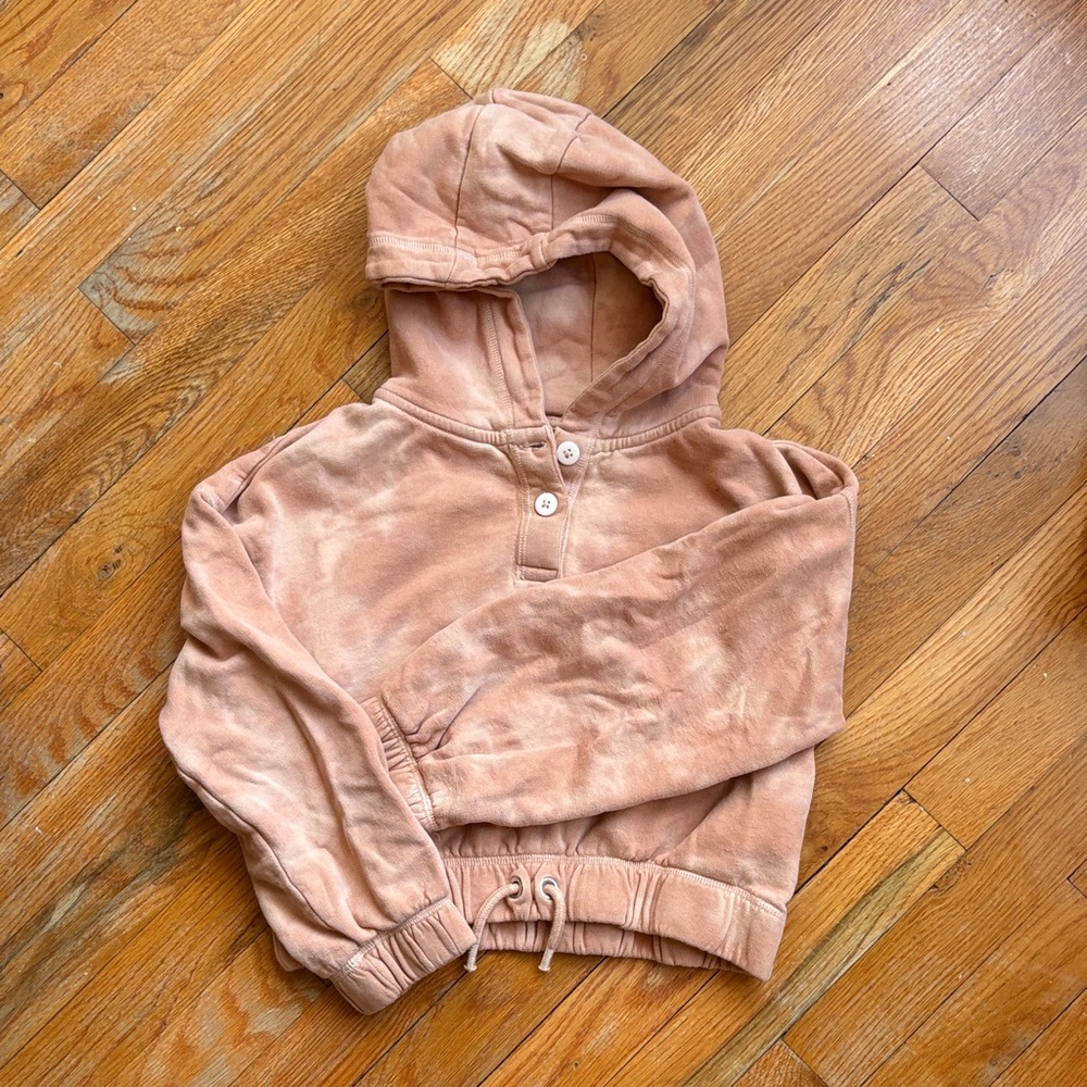 Next Beige cropped Button-Up Hoodie size Medium